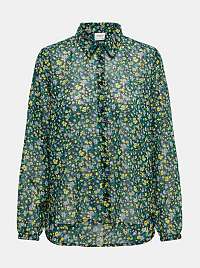 Zelená kvetovaná priesvitná košeľa Jacqueline de Yong