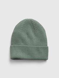 Zelená pánska čiapka organic Catton fine guage beanie GAP