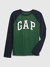 Zelené chlapčenské raglánové tričko GAP
