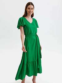 Zelené dámske midi šaty s viazaním TOP SECRET