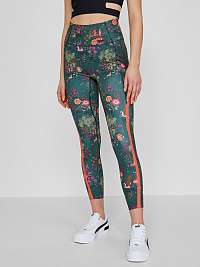Zelené dámske vzorované legíny PUMA x LIBERTY Forever Luxe