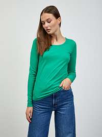 Zelené dámske základné tričko s dlhým rukávom ZOOT.lab Molly