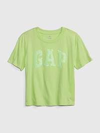 Zelené dievčenské tričko s organickým logom GAP