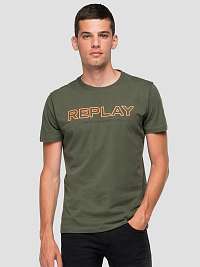 Zelené pánske tričko s nápisom Replay