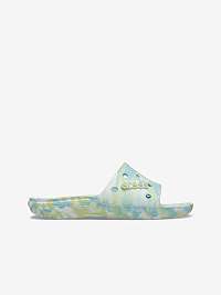 Zeleno-modré vzorované papuče Crocs Classic Marbled Slide