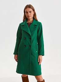 Zelený dámsky kabát s prímesou vlny TOP SECRET