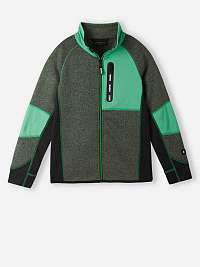 Zelený detský fleecový sveter na zips Reima Liukuen