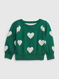 Zelený dievčenský sveter so srdcom GAP