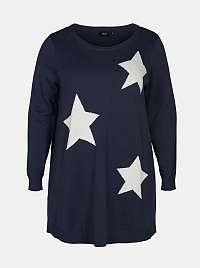 Zizzi modrý sveter s hviezdami
