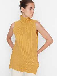 Žltá dámska vesta s prímesou vlny Trendyol