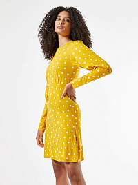 Žlté bodkované šaty Dorothy Perkins