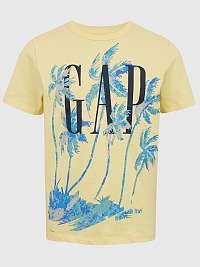 Žlté chlapčenské tričko GAP s organickou palmou
