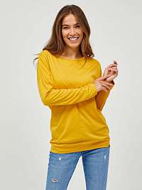 Žlté dámske základné tričko s dlhým rukávom SAM 73 Azuka