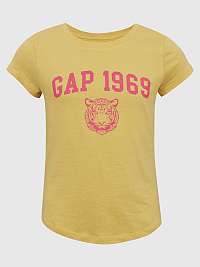 Žlté dievčenské organické tričko GAP 1969