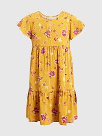 Žlté dievčenské šaty s volánom Kvetinové šaty GAP
