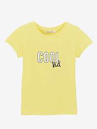 Žlté dievčenské tričko s potlačou CAMAIEU