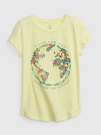 Žlté dievčenské tričko z organickej bavlny GAP