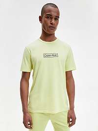 Žlté pánske tričko na spanie Calvin Klein