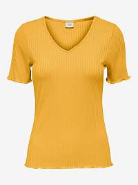 Žlté rebrované tričko Jacqueline de Yong Fransiska
