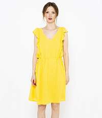 Žlté šaty s volánmi Camaieu