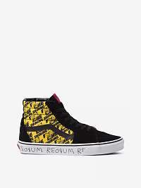 Žlto-čierne unisex semišové členkové topánky VANS SK8-Hi