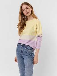 Žlto-fialový pruhovaný sveter VERO MODA Doffy
