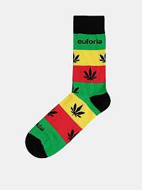 Žlto–zelené vzorované ponožky Fusakle Euforia Reggae