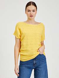 Žltý dámsky sveter s krátkym rukávom ORSAY