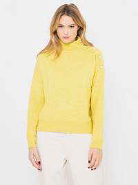 Žltý sveter s prímesou vlny z Alpaky CAMAIEU