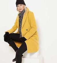 Žltý zimný kabát CAMAIEU
