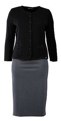 čierne svetrové sako