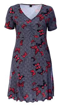 Evelína - šaty s vínovými motýlikmi