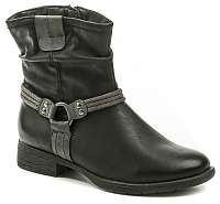 Jana 8-25461-21 čierne dámske zimný topánky šírka H