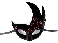 karnevalová maska - škraboška semišová s glitrami