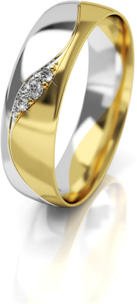 Art Diamond Dámsky bicolor snubný prsteň zo zlata so zirkónmi AUG276 mm