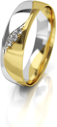 Art Diamond Dámsky bicolor snubný prsteň zo zlata so zirkónmi AUG276 56 mm