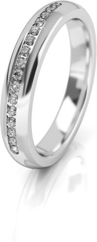 Art Diamond Dámsky snubný prsteň z bieleho zlata so zirkónmi AUG277 58 mm