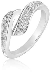 Beneto Strieborný prsteň s kryštálmi AGG209 mm
