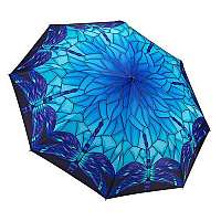 Blooming Brollies Skladací dáždnik Blue Stained Glass Themed Folding Style Uumbrella GMFSGB