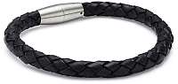 Boccia Titanium Kožený prepletený náramok 0347-01 19 cm