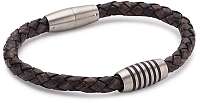 Boccia Titanium Kožený prepletený náramok 0347-04 19 cm