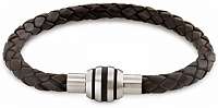 Boccia Titanium Kožený prepletený náramok 0347-0921
