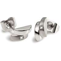 Boccia Titanium Moderné titánové náušnice s diamantom 0552-02