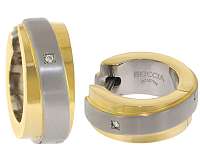 Boccia Titanium Pozlátené titánové náušnice s briliantmi 0560-07