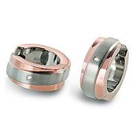 Boccia Titanium Pozlátené titánové náušnice s briliantmi 0560-08