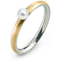 Boccia Titanium Pozlátený titánový prsteň s perličkou 0145-02 56 mm