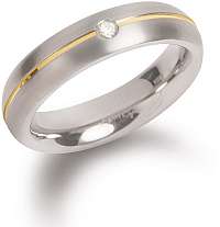 Boccia Titanium Titánový snubný prsteň s diamantom 0130-06 mm