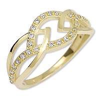 Brilio Dámsky prsteň zo žltého zlata s kryštálmi 229 001 00805 mm