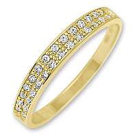 Brilio Dámsky zlatý prsteň s kryštálmi 229 001 00670 59 mm