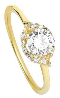 Brilio Očarujúce zásnubný prsteň zo žltého zlata 229 001 00804 mm